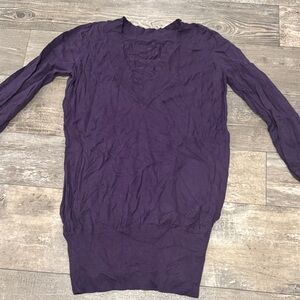Purple Long Sleeve V-Neck Top